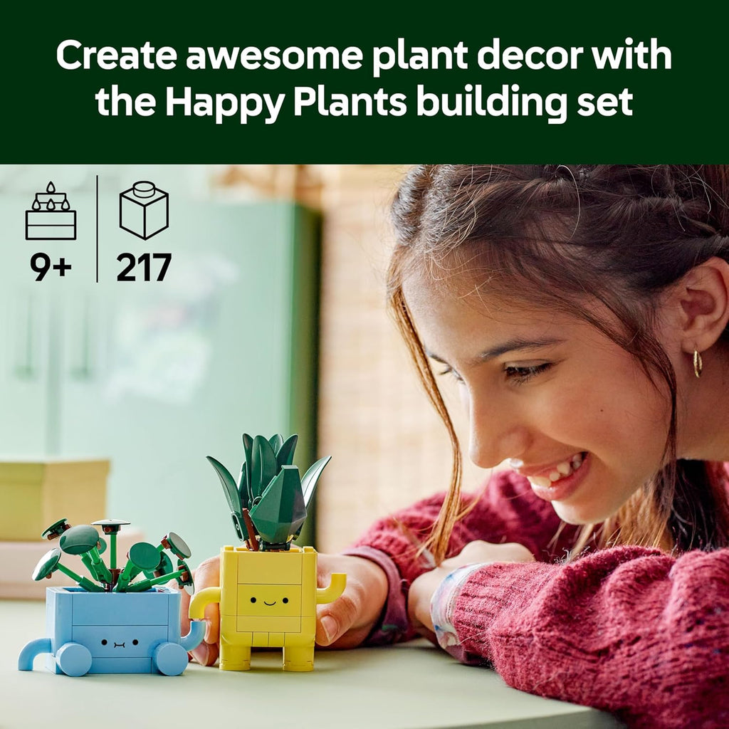 🌸 Happy Plants Craft Kit for Girls 9+ | DIY 2 Artificial Blooms, Mini Pots & Adorable Cartoon Faces - Fun Gift Set 👧