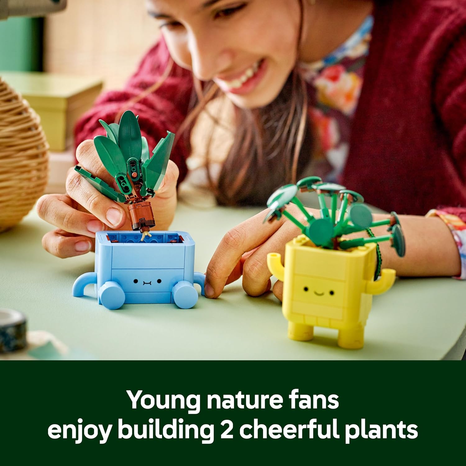 🌸 Happy Plants Craft Kit for Girls 9+ | DIY 2 Artificial Blooms, Mini Pots & Adorable Cartoon Faces - Fun Gift Set 👧