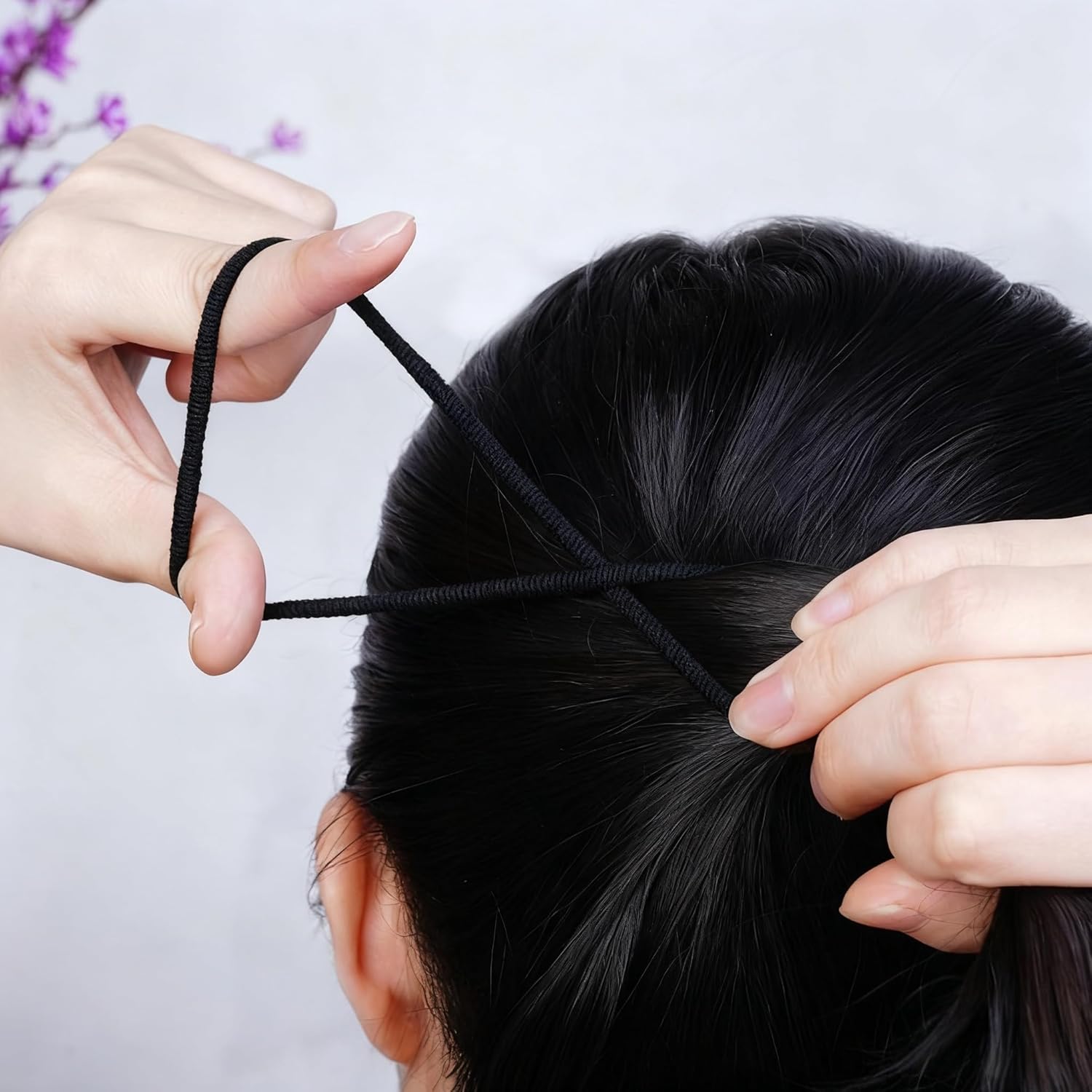 💇‍♀️ 50pk Black Seamless No-Damage Hair Ties | Soft Ponytail Holders