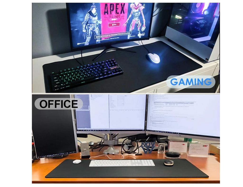 🖱️ XXL Black Mouse Pad 90x40cm | Eco Rubber Desk Mat for Gamers