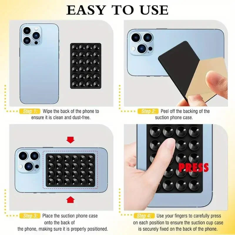 Silicone Suction Phone Mount Pad | Multi-Surface Stick Holder for Smartphones
