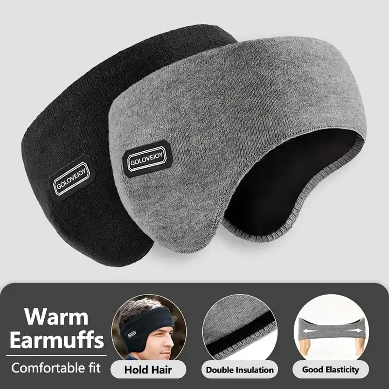 ❄️ Winter Warm Plush Earmuffs - Soft Knitted Thermal Ear Covers for Outdoor Cycling, Skiing & Running 🧣
