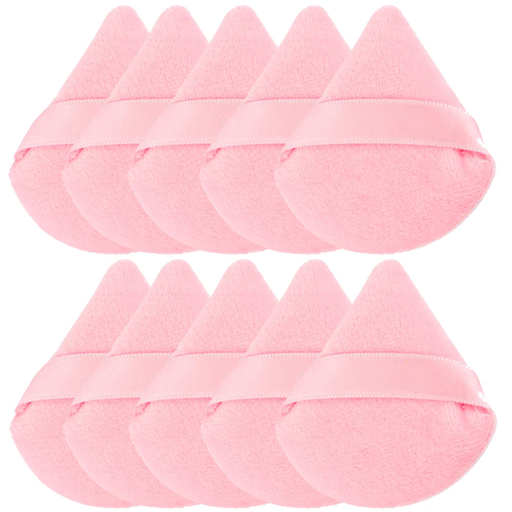 Soft Velvet Makeup Powder Puff Set | Triangle Face Powder Applicator