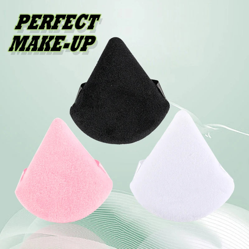 Soft Velvet Makeup Powder Puff Set | Triangle Face Powder Applicator