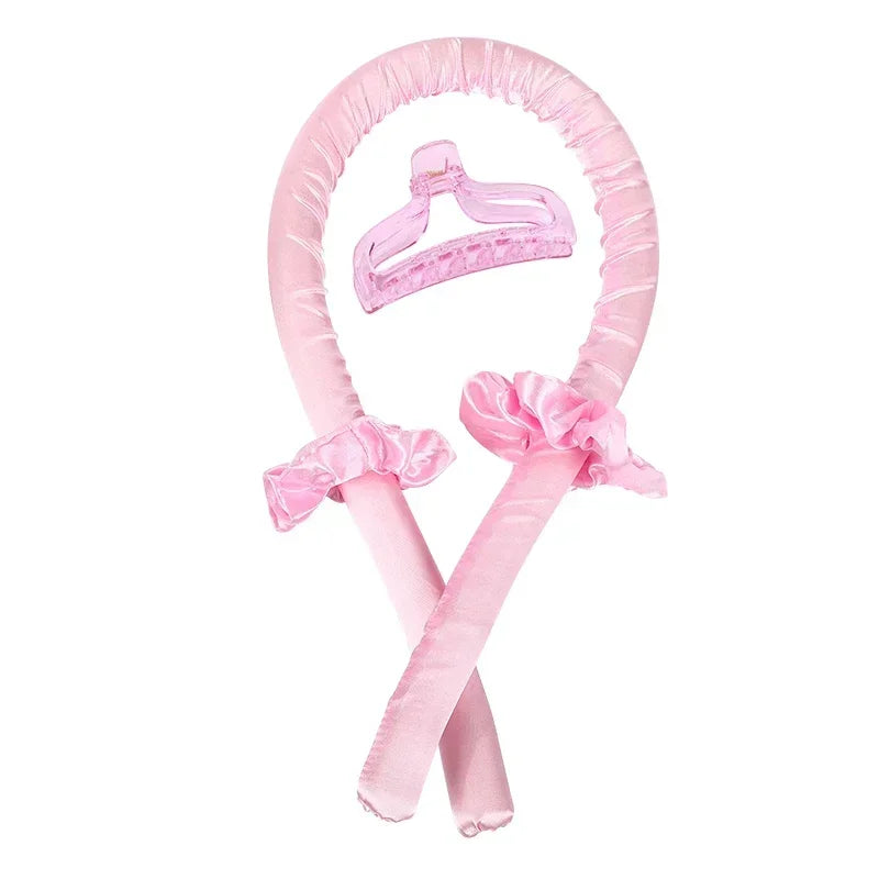 Silk Heatless Curling Ribbon Set with Satin Hair Claw Clip