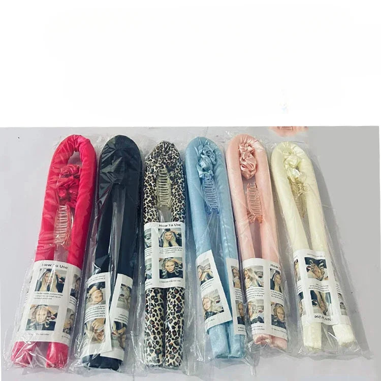 Silk Heatless Curling Ribbon Set with Satin Hair Claw Clip