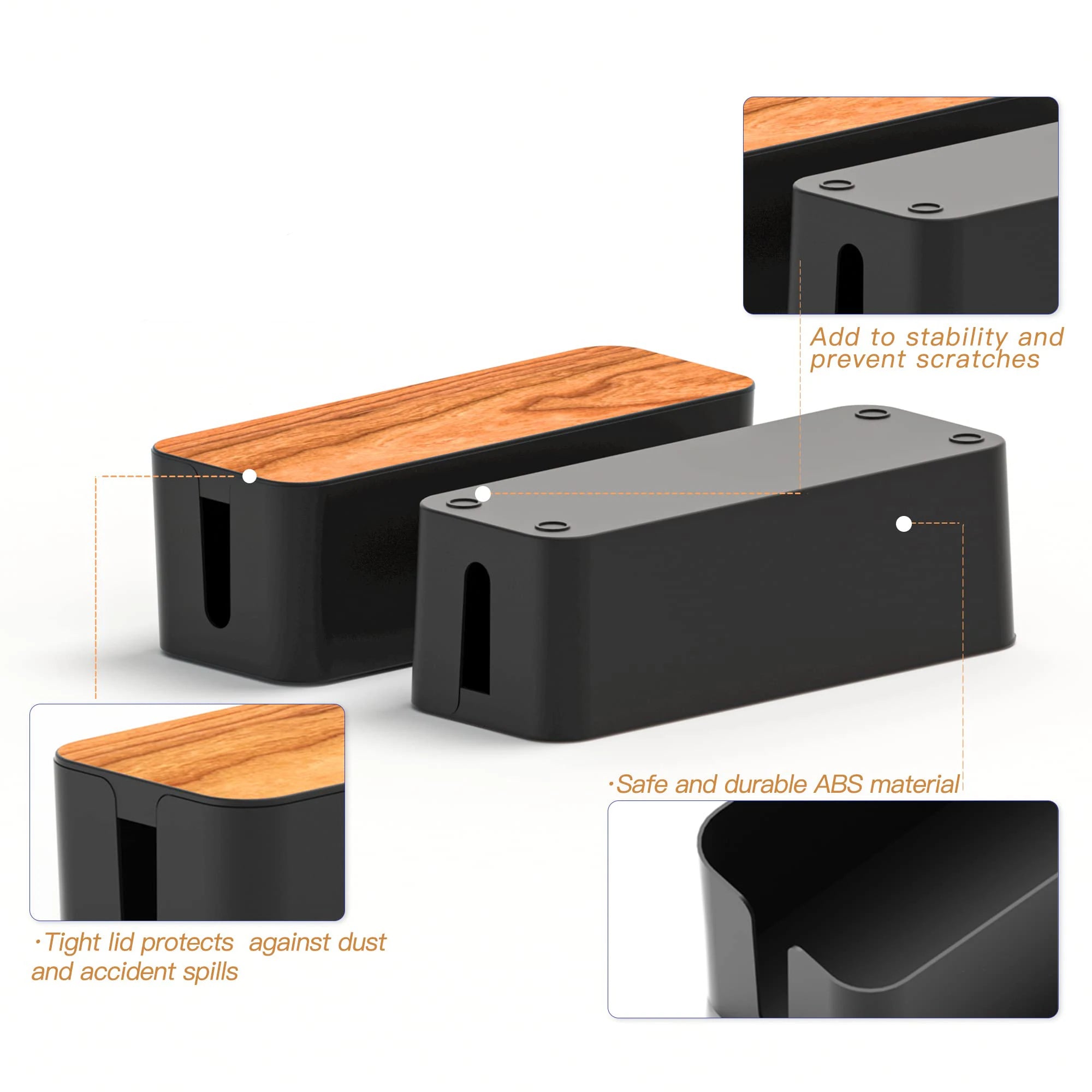 Under Desk Cable Management Box | Wire Organizer Storage Case