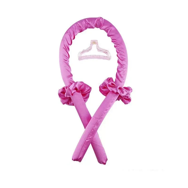 Silk Heatless Curling Ribbon Set with Satin Hair Claw Clip