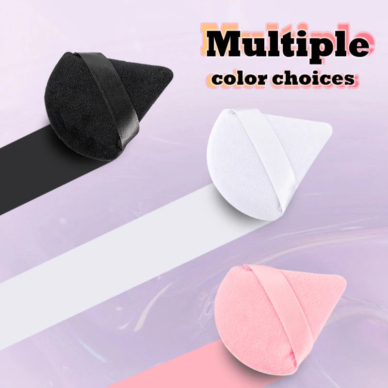 Soft Velvet Makeup Powder Puff Set | Triangle Face Powder Applicator