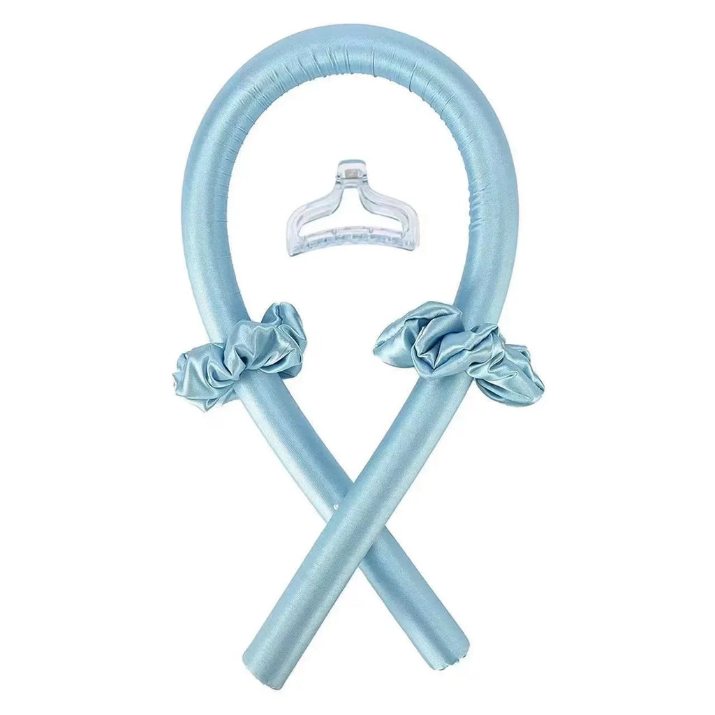 Silk Heatless Curling Ribbon Set with Satin Hair Claw Clip