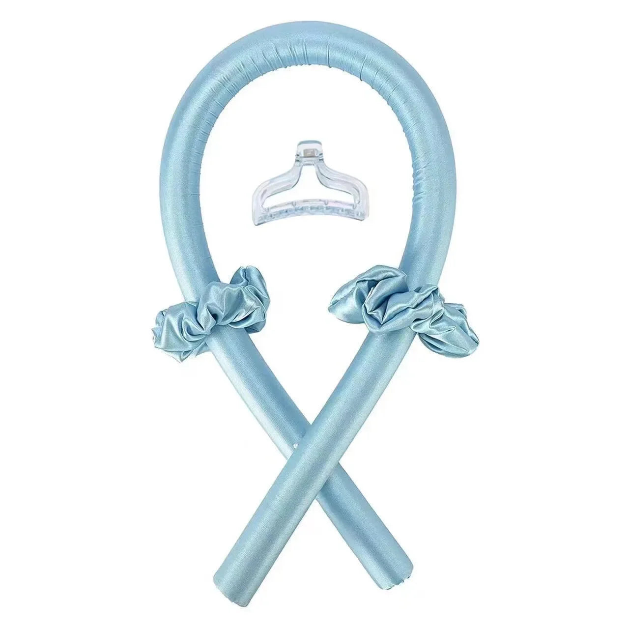 Silk Heatless Curling Ribbon Set with Satin Hair Claw Clip