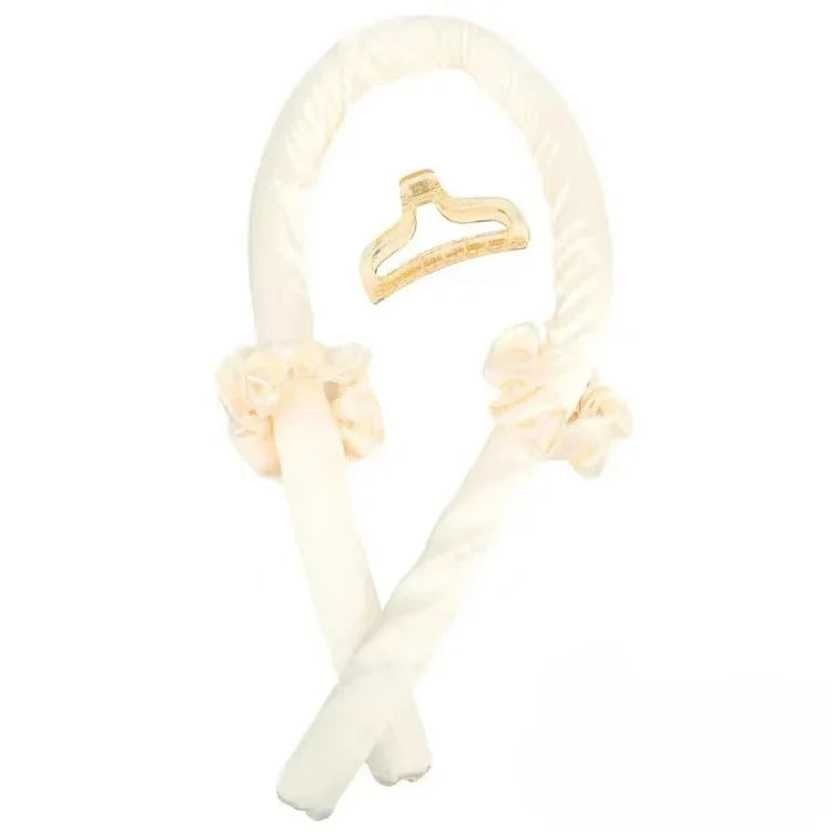 Silk Heatless Curling Ribbon Set with Satin Hair Claw Clip