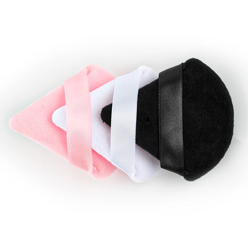 Soft Velvet Makeup Powder Puff Set | Triangle Face Powder Applicator