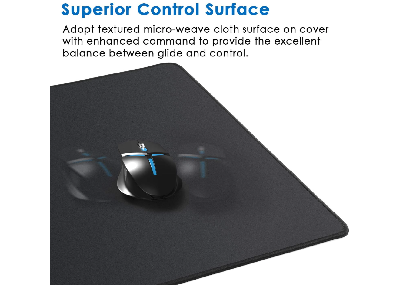 🖱️ XXL Black Mouse Pad 90x40cm | Eco Rubber Desk Mat for Gamers